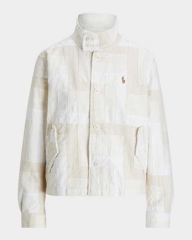 Patchwork Mock-Neck Jacket